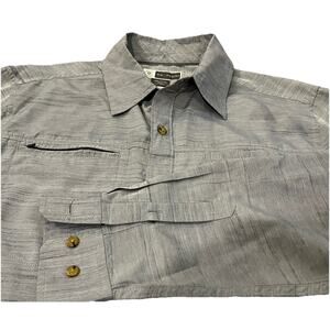 Exofficio Gray Long Sleeve INSECT SHIELD BugsAway Hiking Shirt M Medium EUC